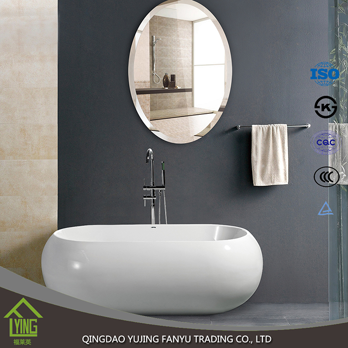 Cheap customized size oval wall mirror Decorative flat edge silver mirror
