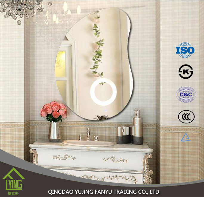 China mirrror factory custom size LED lighted wall mounted bathroom mirrors