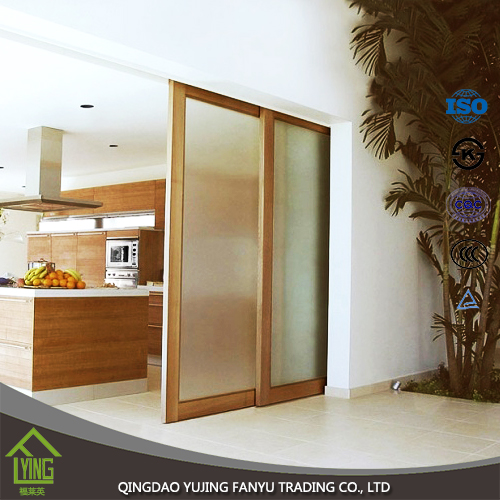 Decoración casera de la nueva llegada que resbala el vidrio modelado titanium de la puerta