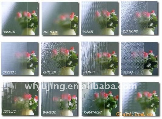 Wholesale clear karatachi patterned glass interior design with low price