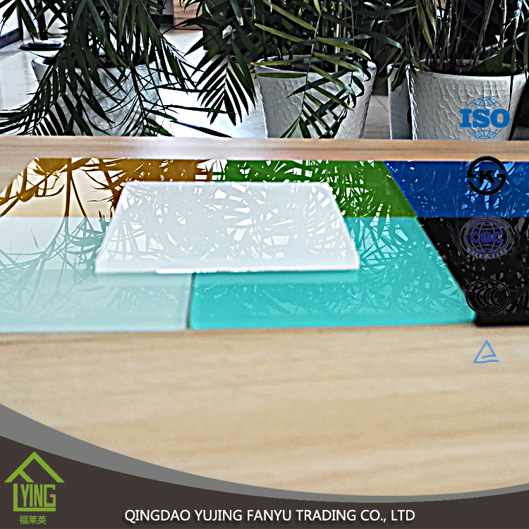 Yujing 3mm 4mm 5mm tinted black glass colored textured decorative glass