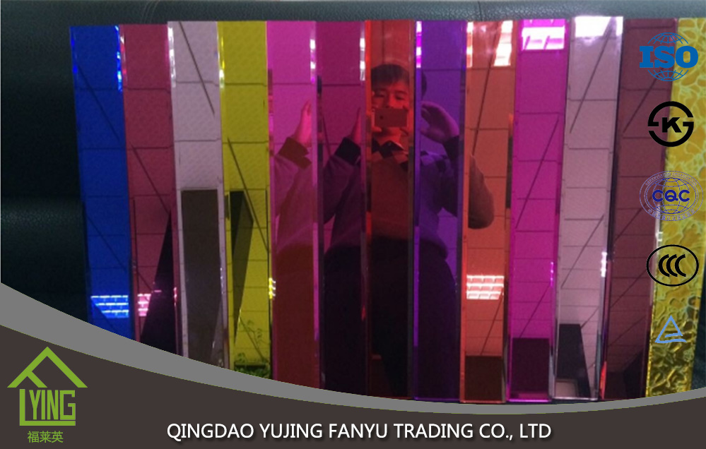 home decor Colored Mirror sheet glass 2/3/4/5/6/7mm thickness for cabinet