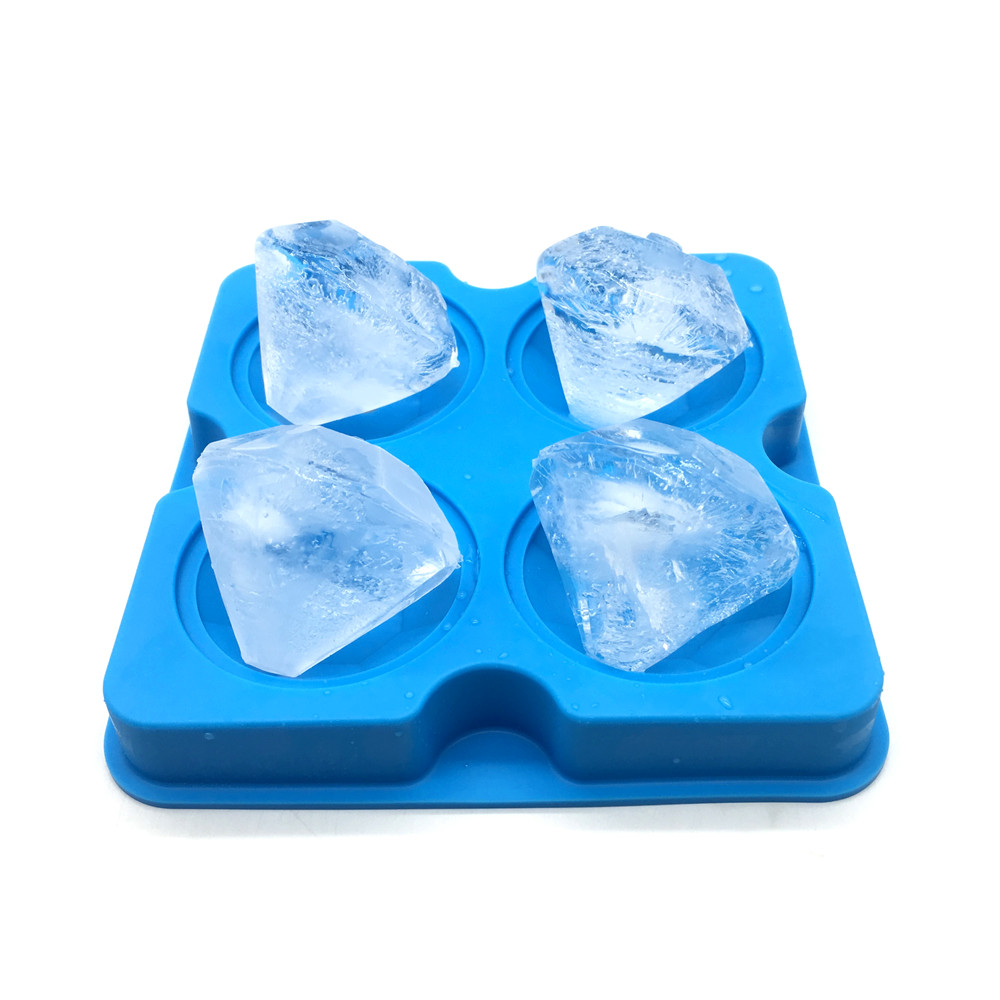 2018 New Design Custom Silicone Molds Ice cube tray 3D diamond shape Ice, Jelly, Chocolate Mold