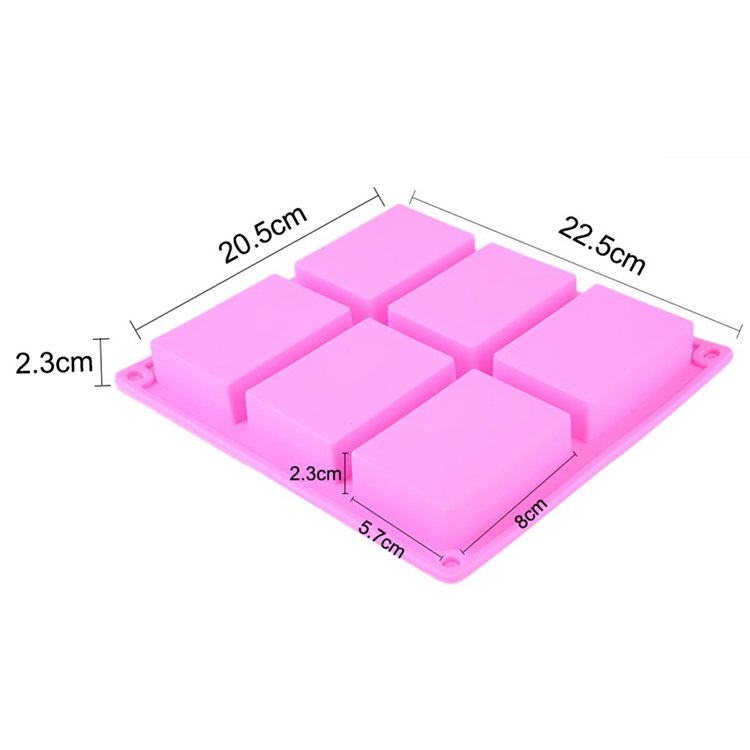 6 cavità in silicone sapone muffa (2 pacchetti), fai da te torta di muffa torta, vassoio di ghiaccio cubo