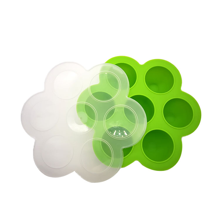 Plateau de récipient de stockage de congélateur d'aliments de bébé de la cavité 7 BPA libre de silicone, stockage de nourriture de bébé de silicone