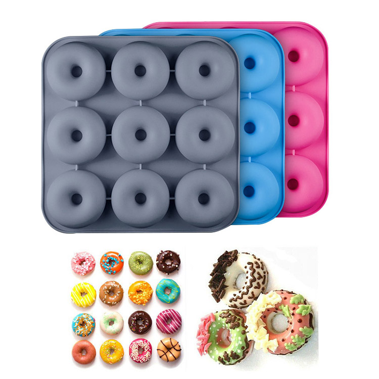 9 Silikon-Donut-Form des Hohlraum-DIY, ungiftiger FDA-Silikon-Donut Pan