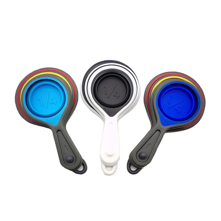 Amazon caldo! Misurini in silicone pieghevoli da 8 confezioni, cucchiaini dosatori in silicone pieghevoli