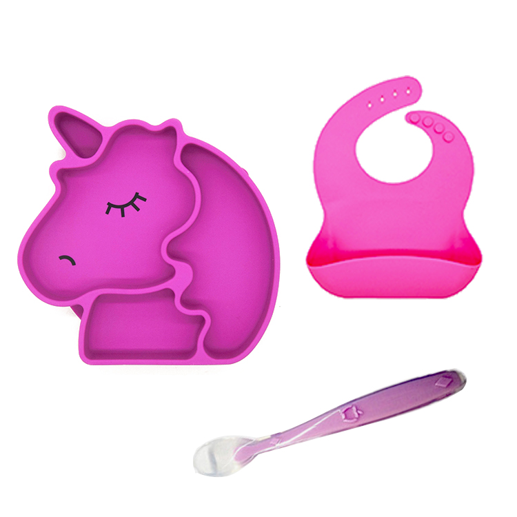 Amazon Hot One-Piece Silikon Baby Tischset, BPA frei Silikon Baby Plate, Silikon Tischset Schüssel