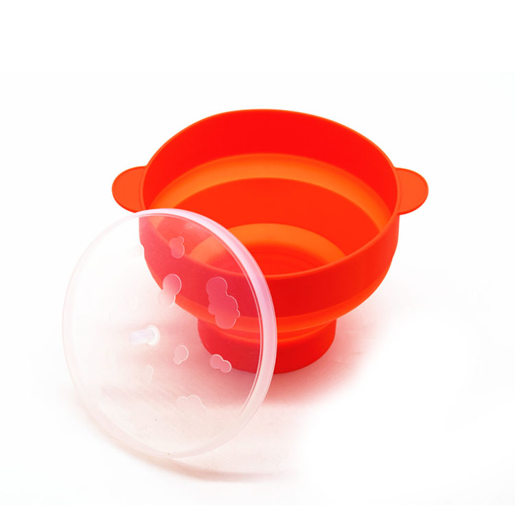 Amazon Hot selling Microwave Popcorn Popper with Lid, Foldable Silicone Hot Air Popcorn Maker
