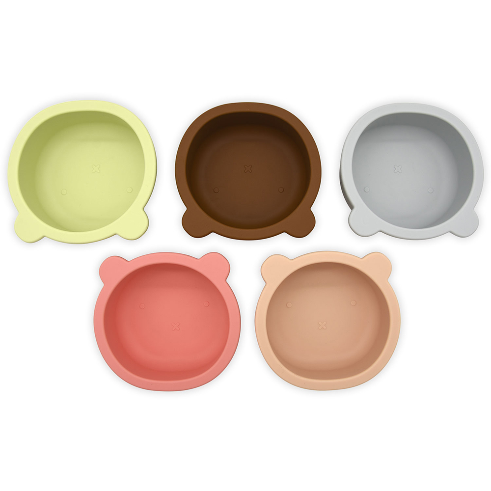 BHD 100% Food Grade Non-Toxic BPA Free Toddler First Stage Self Feeding Set Suction Silicone Baby Bowl