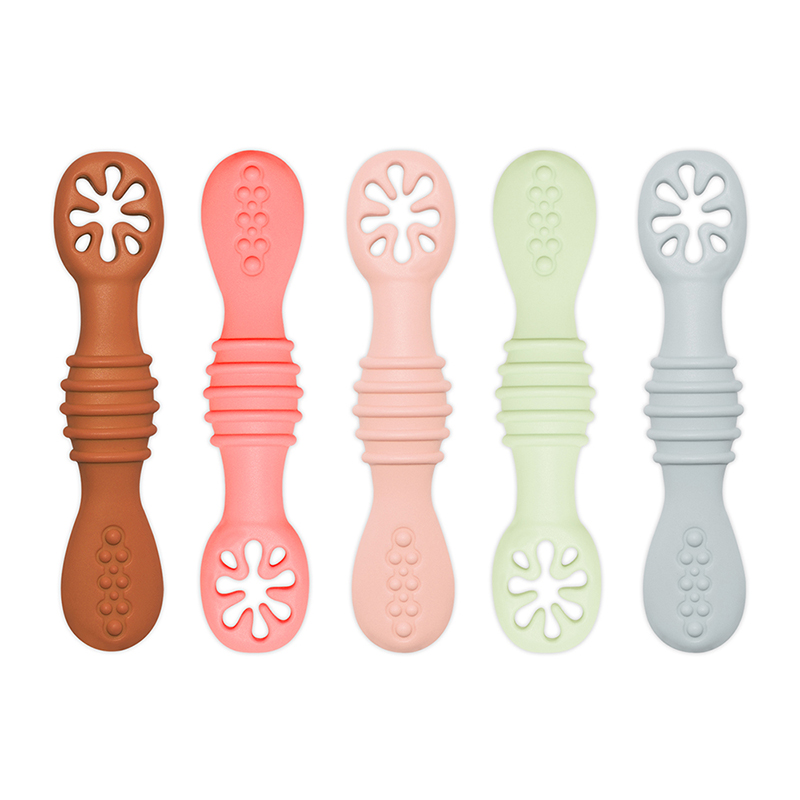 BPA Free Baby Löffel Set Selbstzuführendes Baby Kleinkind Utensil Silikon Baby Löffel