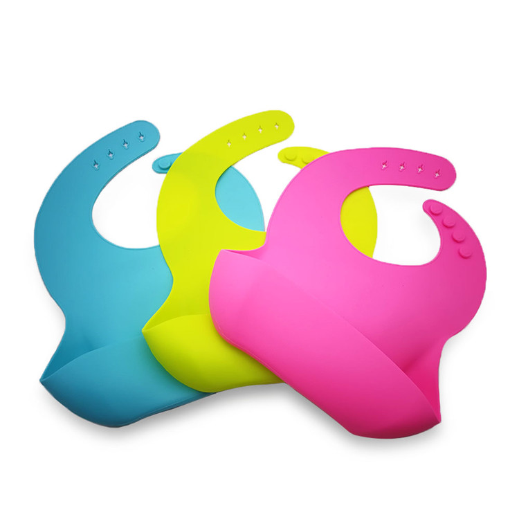 BPA Free Reusable Soft Silikon Baby Lätzchen, wasserdicht Silikon Baby Lätzchen