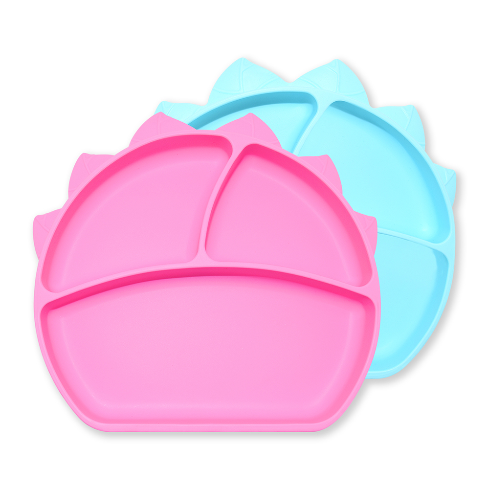 Benhaida Food Grade Geteilte Silikon-Saugplatte BPA-freie Blattförmige Kleinkinder-Silikon-Fütterungsplatten für Baby