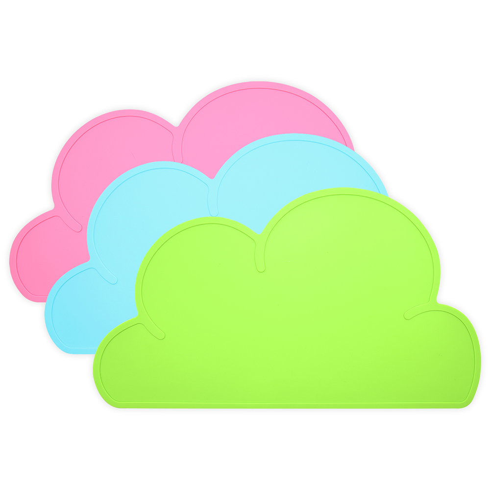 Benhaida Food Grade Tragbare Wolke Silikon Essen Matte Baby Kleinkind Große Reise Wiederverwendbares Tisch Silikon Tischset