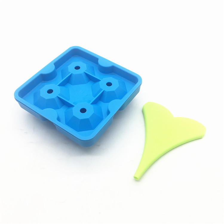 Diamantförmige Eiswürfelformschalen aus Silikon mit Deckel, Diamant-Eiswürfel für Whiskey