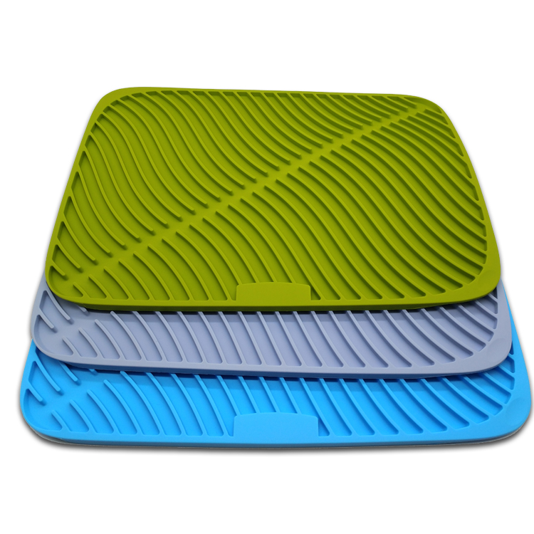 Ensemble de séchage à base de silicone durable, matelas de séchage en silicone Deep Groove avec éponge