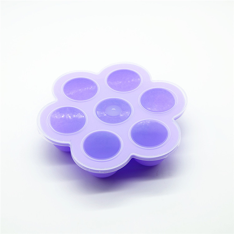 Eco-friendly Round 7 trous congélateur silicone congélateur pour aliments pour bébés
