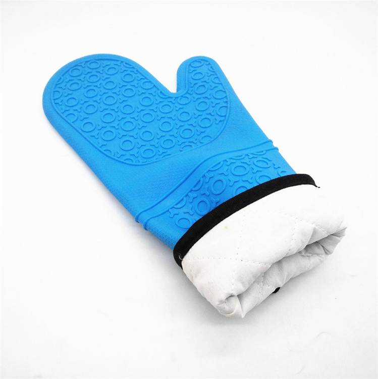 Extra Long Professional Silicone Oven Mitts with Cotton Liner,1 Pair Heat Protection Cooking Gloves