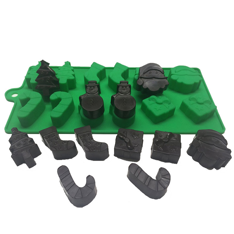 Fabrik direkt 12 Cavity Weihnachten Stil Silikon-Eis-Form, Süßigkeiten Schokoladenform für Weihnachten