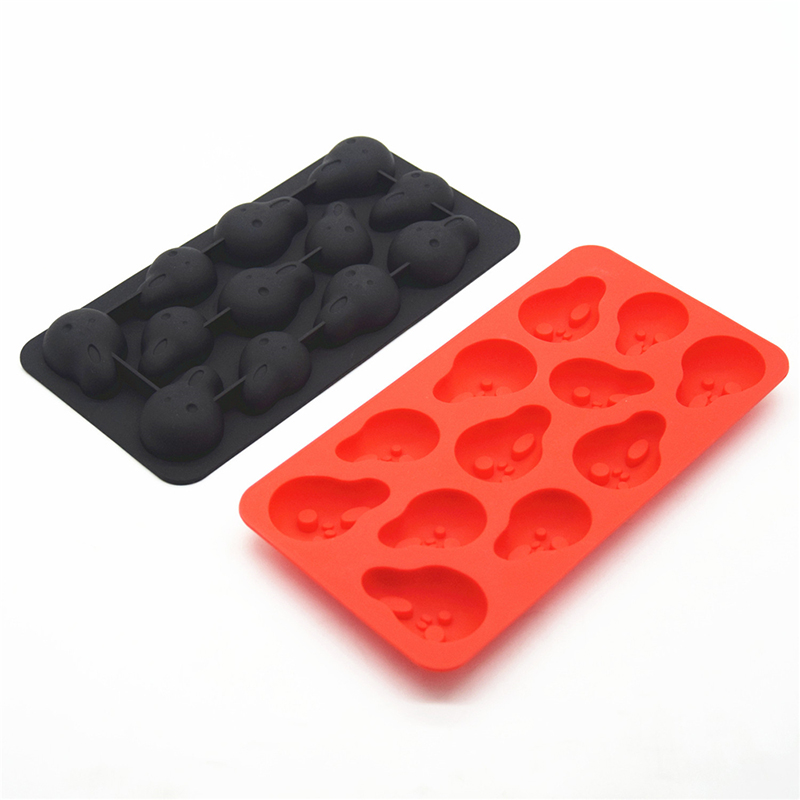 Moule ultra-résistant de cube de glace de cri de silicone d'usine, plateau de glaçon de crâne d'Halloween en gros
