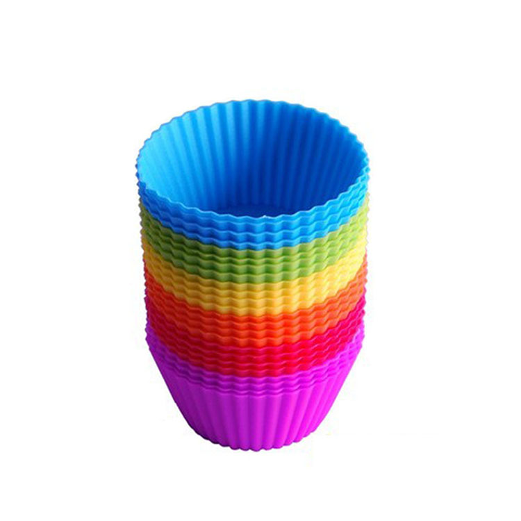 Lebensmittelqualität Runde geformte Silikon Muffin Backförmchen, Silikon Cupcake Form