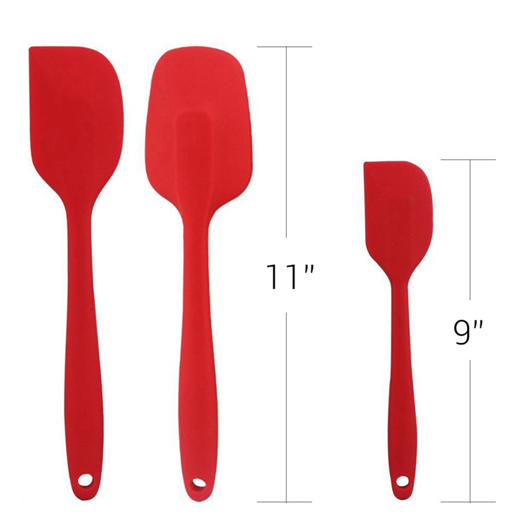Set di utensili da cucina a 3 pezzi resistenti al calore 11 "Spatola di silicone grande, set di spatola di silicio del cibo
