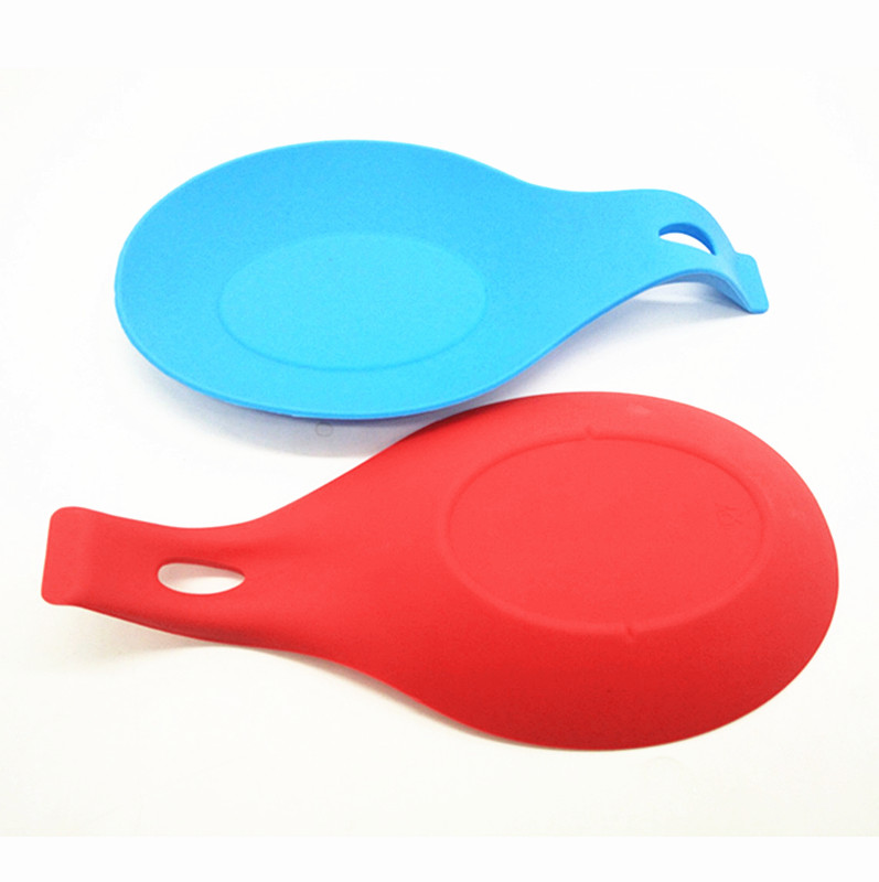 Résistant à la chaleur, grande forme d'amande Silicone Spoon Holder Rest