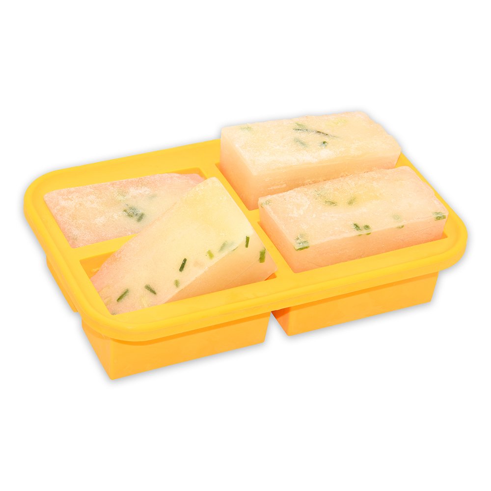 Hot Selling 1 Cup Extra-Large Silicone Freezing Tray with Lid  Silicone Freeze Soup broth or sauce Container