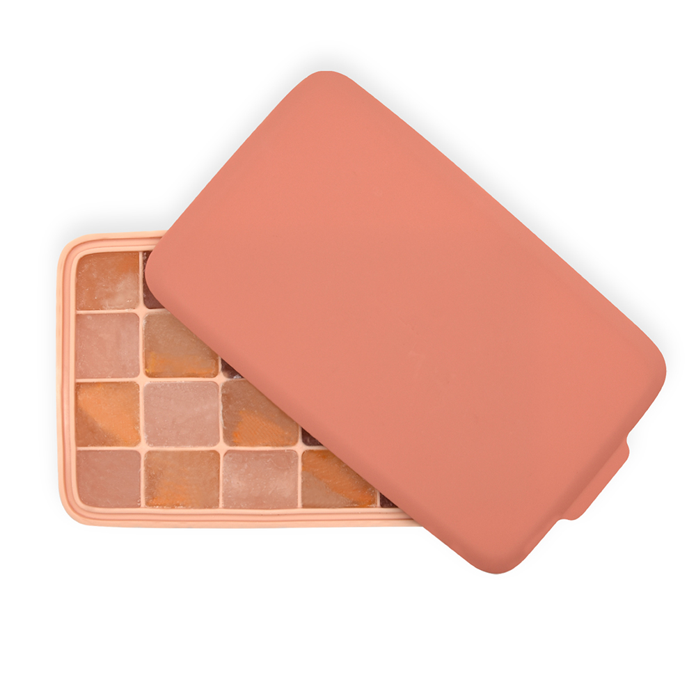 Ice Cube Trays Easy Release Silicone 24 Ice Trays with Spill-Resistant Removable Lid Stackable Durable and Dishwasher Ice Cube Molds