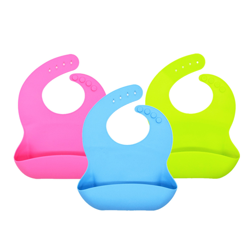 Manufacturer bpa free waterproof easily wipes clean kids silicone baby feeding bib