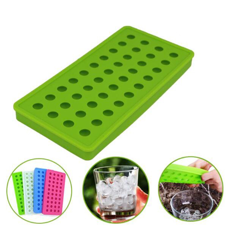 Mini Silikon 40 Hohlräume Eiskugel / Eiswürfel DIY Formen / Süßigkeiten Perlen Murmeln Korn Kaffee Frucht Korn Schöne Eispartikel