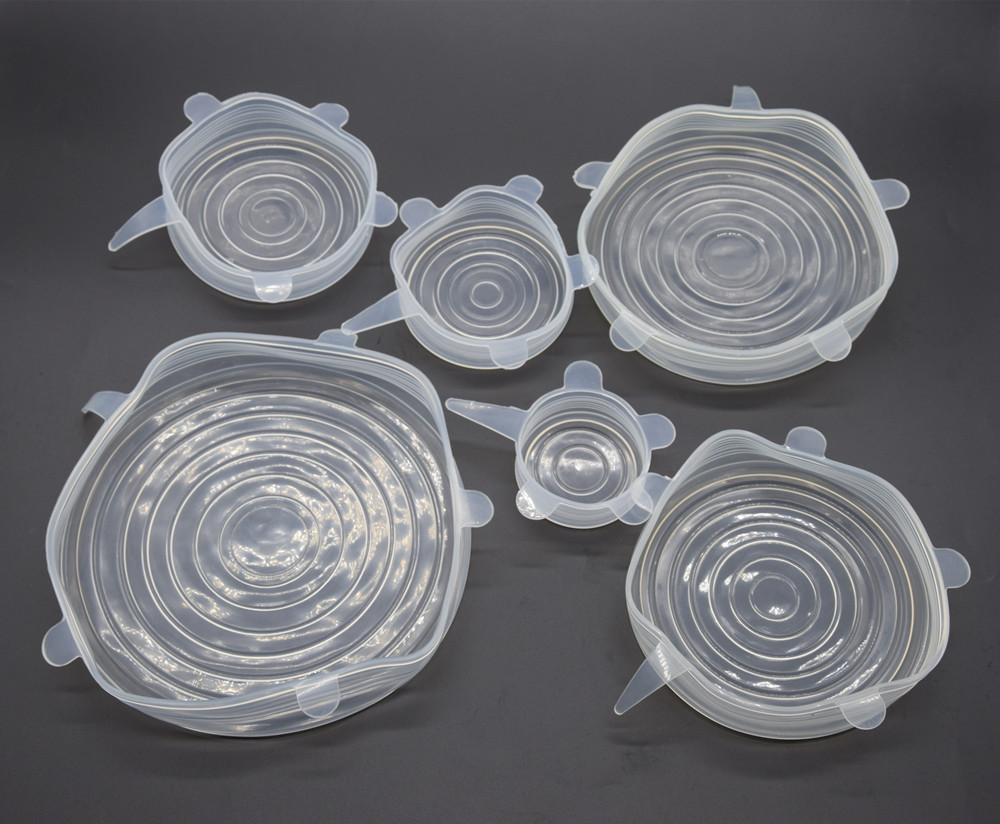 Multi 6 pacchetti di cibo del silicone copre i coperchi di aspirazione, i coperchi flessibili di stirata del silicone