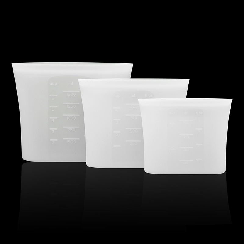 Nuovo Design 3 Pack BPA BPA Free Flat Freezer Bags Borse aderente Raccogli per sandwich Ragazzi di Silicone Food Grade Silicone Sacchetti di stoccaggio di cibo