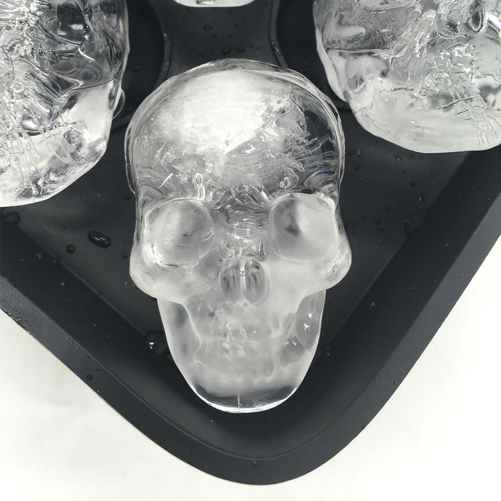 New design 3D Skull Sphere ice ball maker, ice cube tray for Halloween