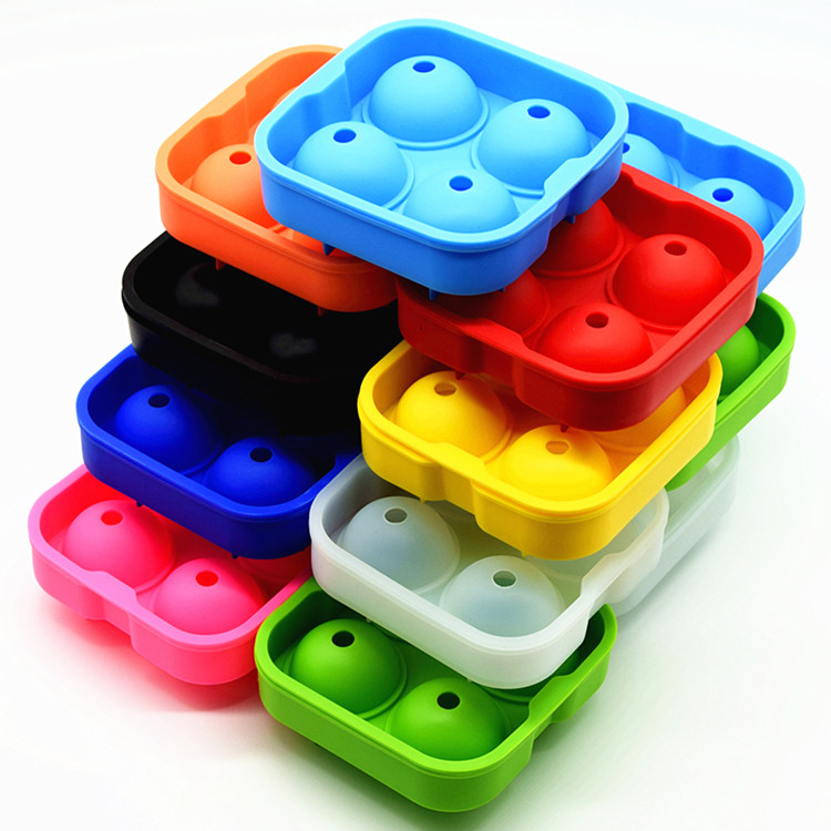 Neuheit Nahrungsmittel-Grad-Silikon-Eis-Form-Behälter mit 4 X 4.5cm Kugel-Kapazität, Silikon-Eiskugel-Formhersteller