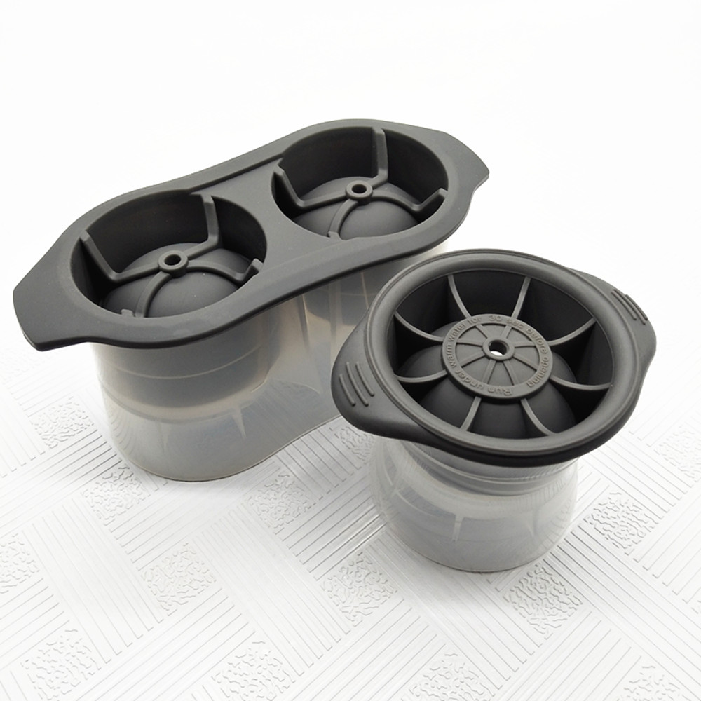 Plastic Sphere Ice Maker ball Molds, set of 2 Whiskey Ice Cube Trays With Lids