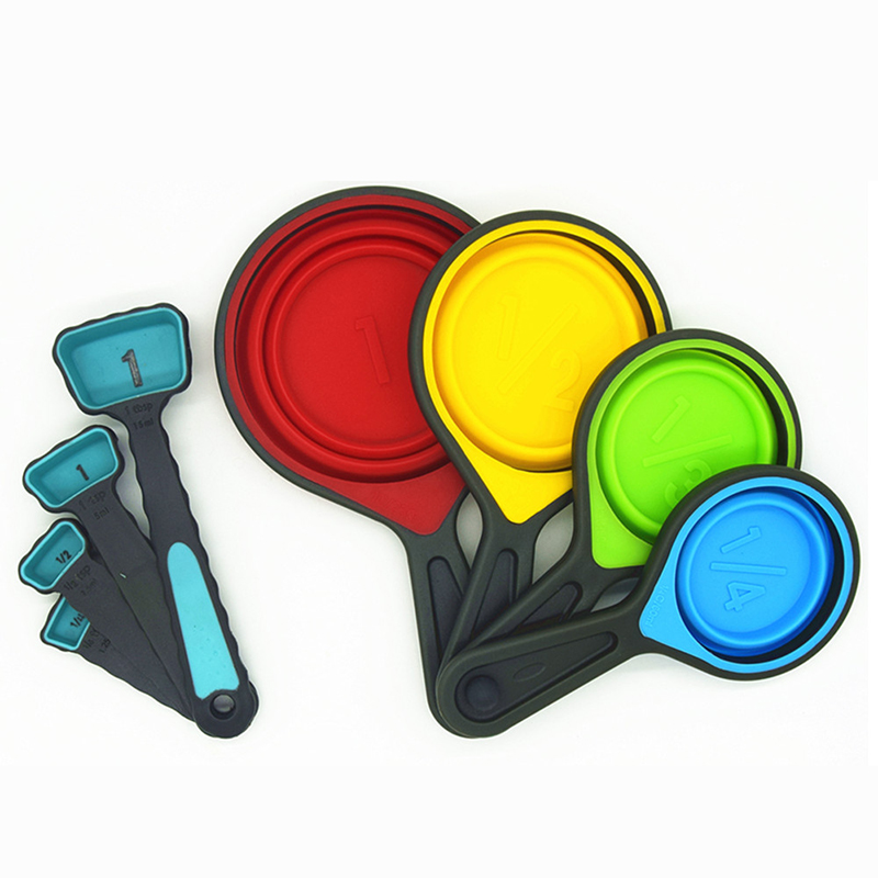 Praktisches Küchenmessgerät! Factory Direct Praktische Silikon-Küche Messlöffel und Tassen Set