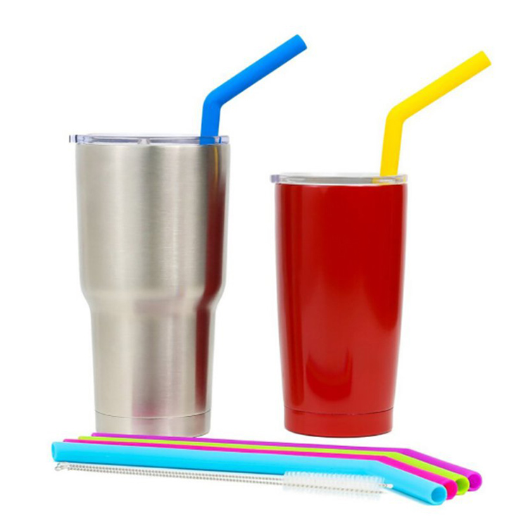 Set of 8 Stainless Steel Straws Long 10.5 Inch Drinking Metal Straws For Tumblers