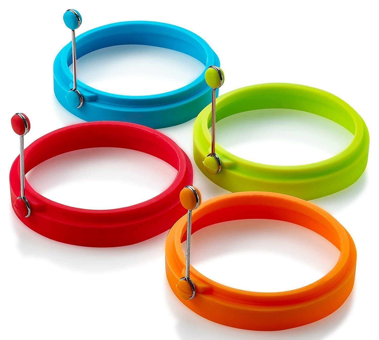 Silicone Egg Rings Round,Non Stick Fried Egg Mold, Pancakes Maker Molds 4 pack