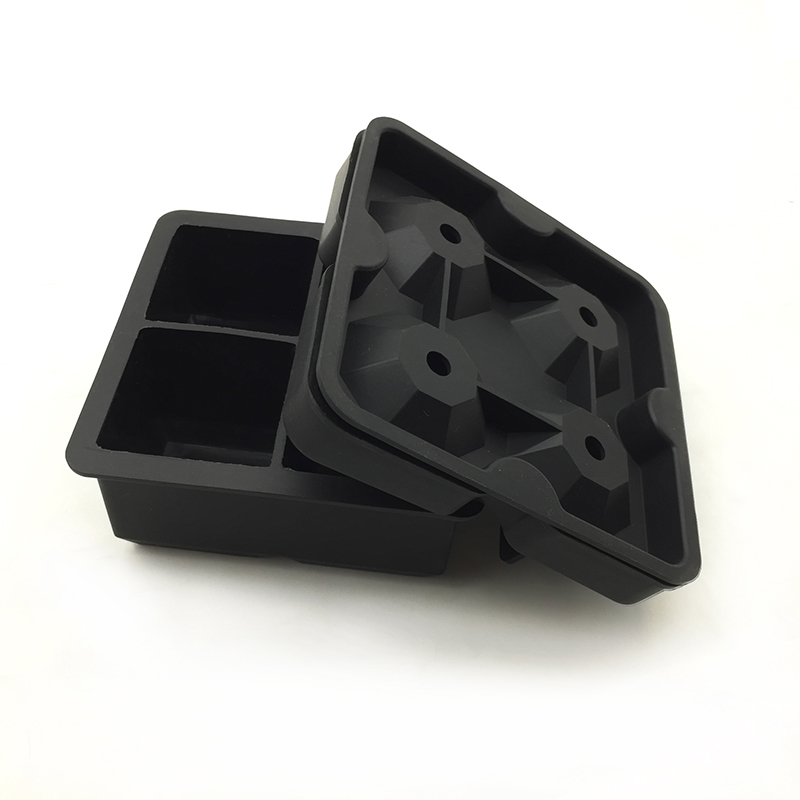 Sommer Getränkekühler FDA Silikon 4 Cavity Square und Diamond Ice Cube Tray