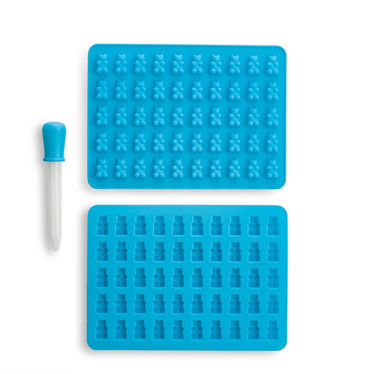 Gros chocolat bonbons moules 50 cavité Mini Gummy Bear chocolat bonbons moule avec un compte-gouttes de bonification