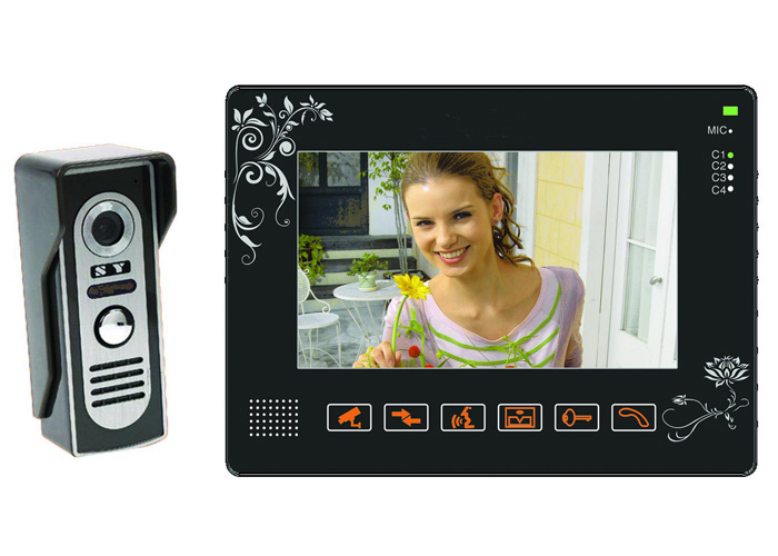 4 Wire 9inch Color Video Door Phone With Rain Cover Support 4 CCTV Camera PY-V901MJ11