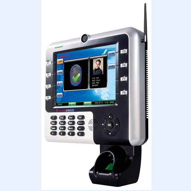 8 pouces TFT écran couleur multimédia fréquentation à temps d'empreintes digitales