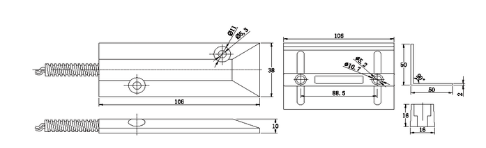 Surface mounted magnetic contact N0/NC PY-58