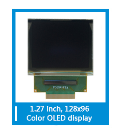 Interfaccia spi display lcd di piccole dimensioni Schermo a colori da 1.27 pollici 128x96 microdisplay blu oled (KWH0127UL01)