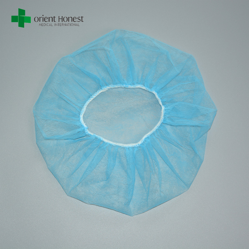 21 '' pp non-woven bouffant Kappen, Einweg-blau non-woven Kappen, medizinische Einweg runden Kappen,