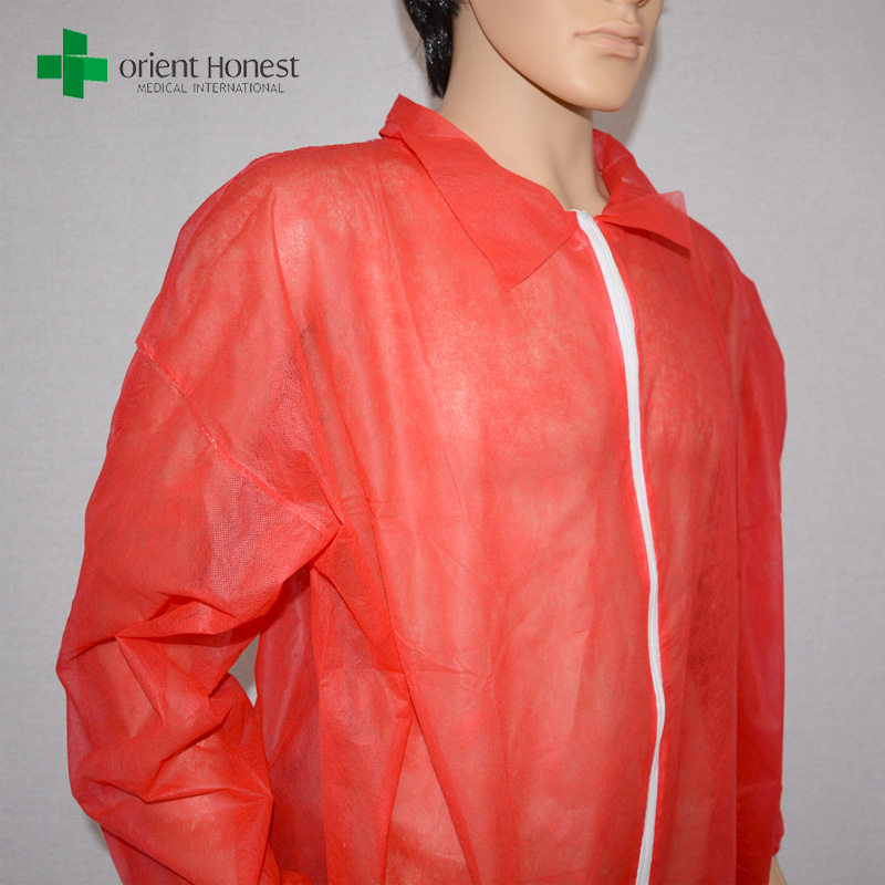 China manufacturer disposable polypropylene coverall, disposable PP coverall red color,CE ISO certified polypropylene coverall