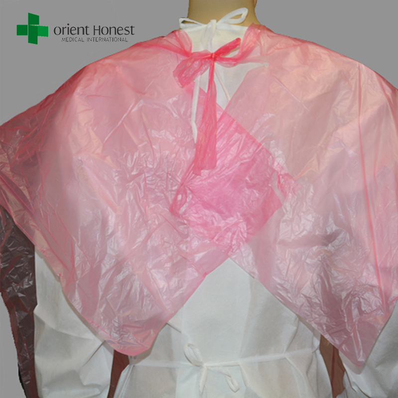 China manufacturer for pe disposable apron , plastic disposable apron , barber disposable apron in red color