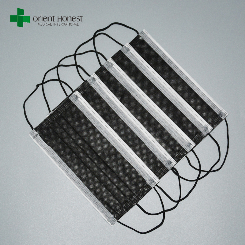 Chinese exporter for disposable black surgical mask , isolation medical facial mask , non-woven face mask 17.5*9.5cm