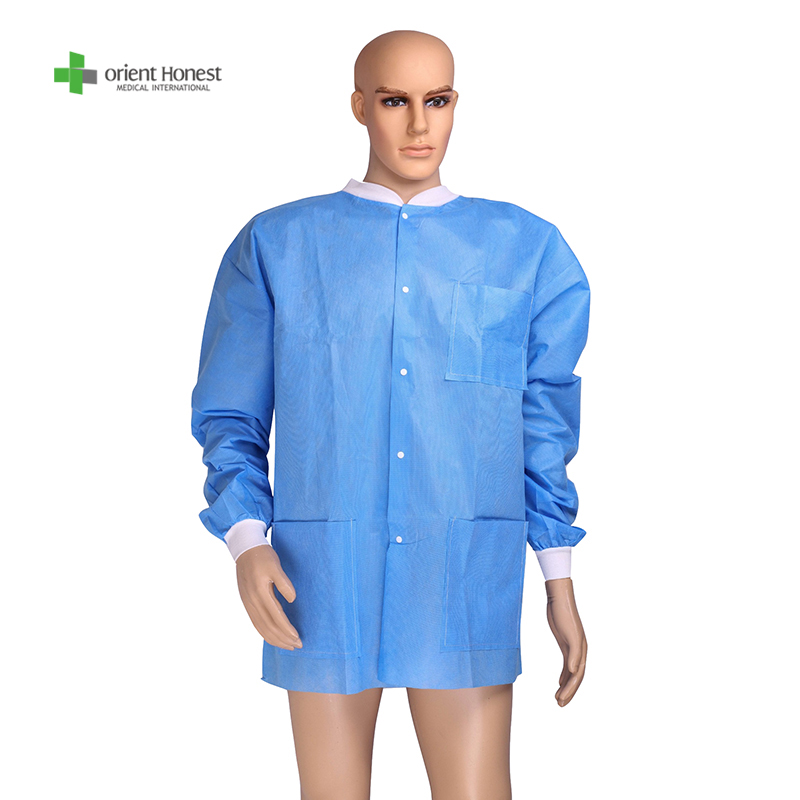 Disposable SMS lab coat for laboratory wholesaler with FDA